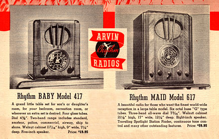 [From a 1937 Arvin brochure]